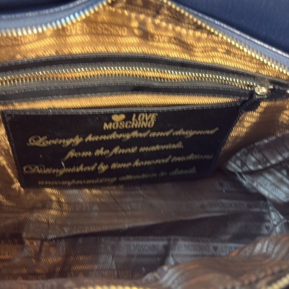 BN!!!!!!!! Authentic Moschino Love Navy Blue Women's Bag DUO!!!!! - Picture 11 of 16